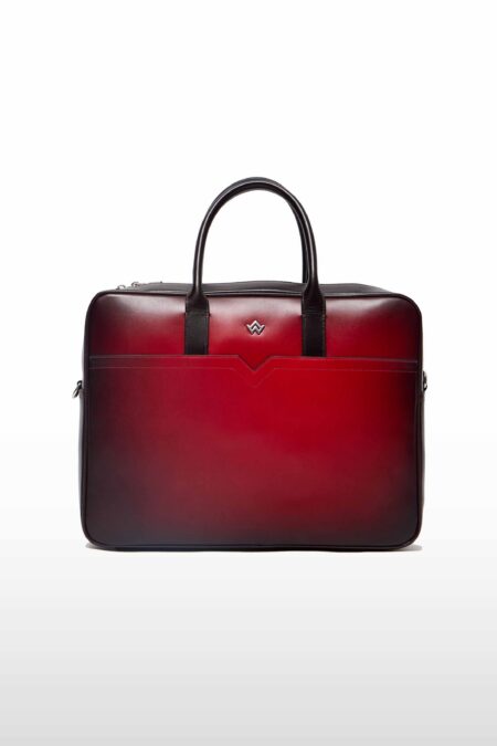 Sac ordinateur patiné Rouge