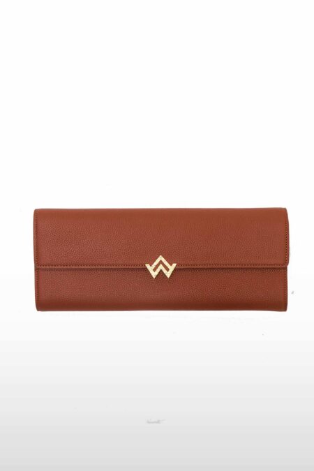 Pochette first lady grainé Marron