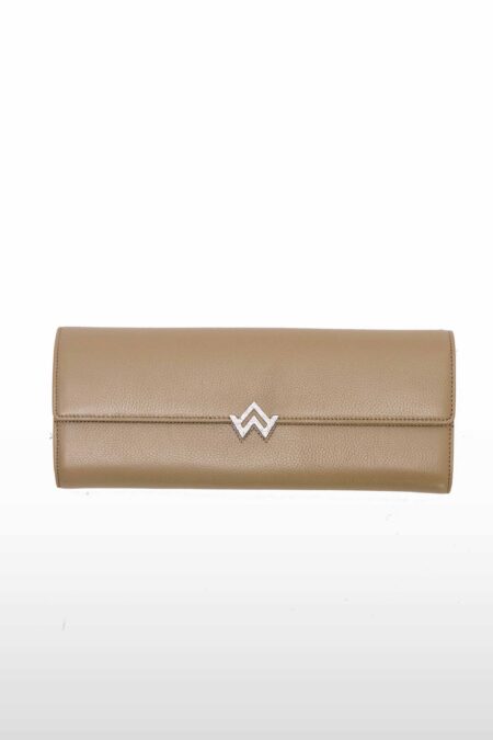 Pochette First lady grainé taupe