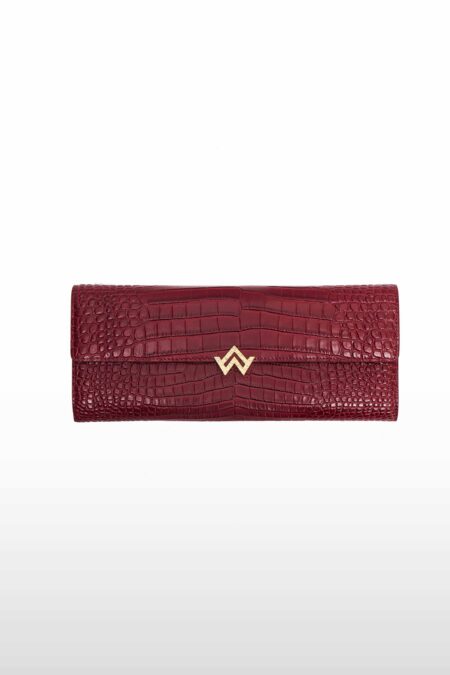 Pochette First lady croco Rouge