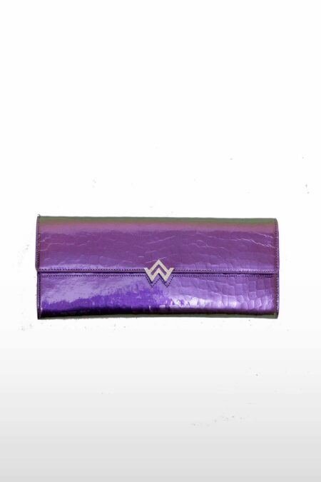 Pochette First lady croco Violet vernis