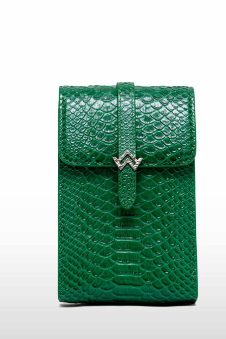 Bandoulière Alice alligator Vert