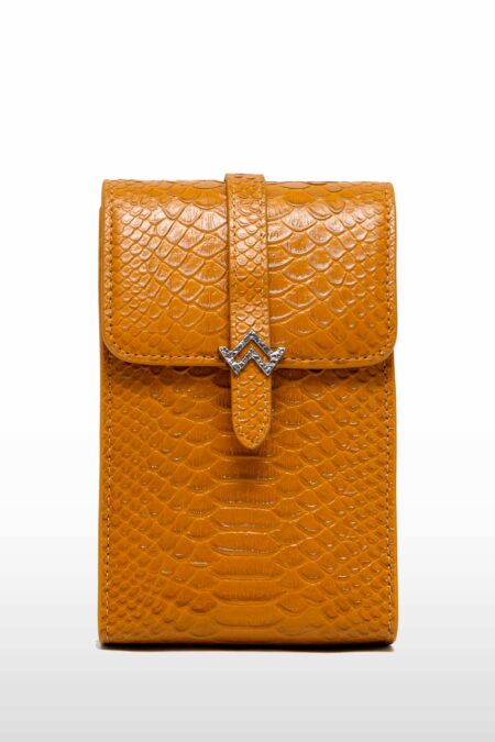 Bandoulière Alice alligator Jaune