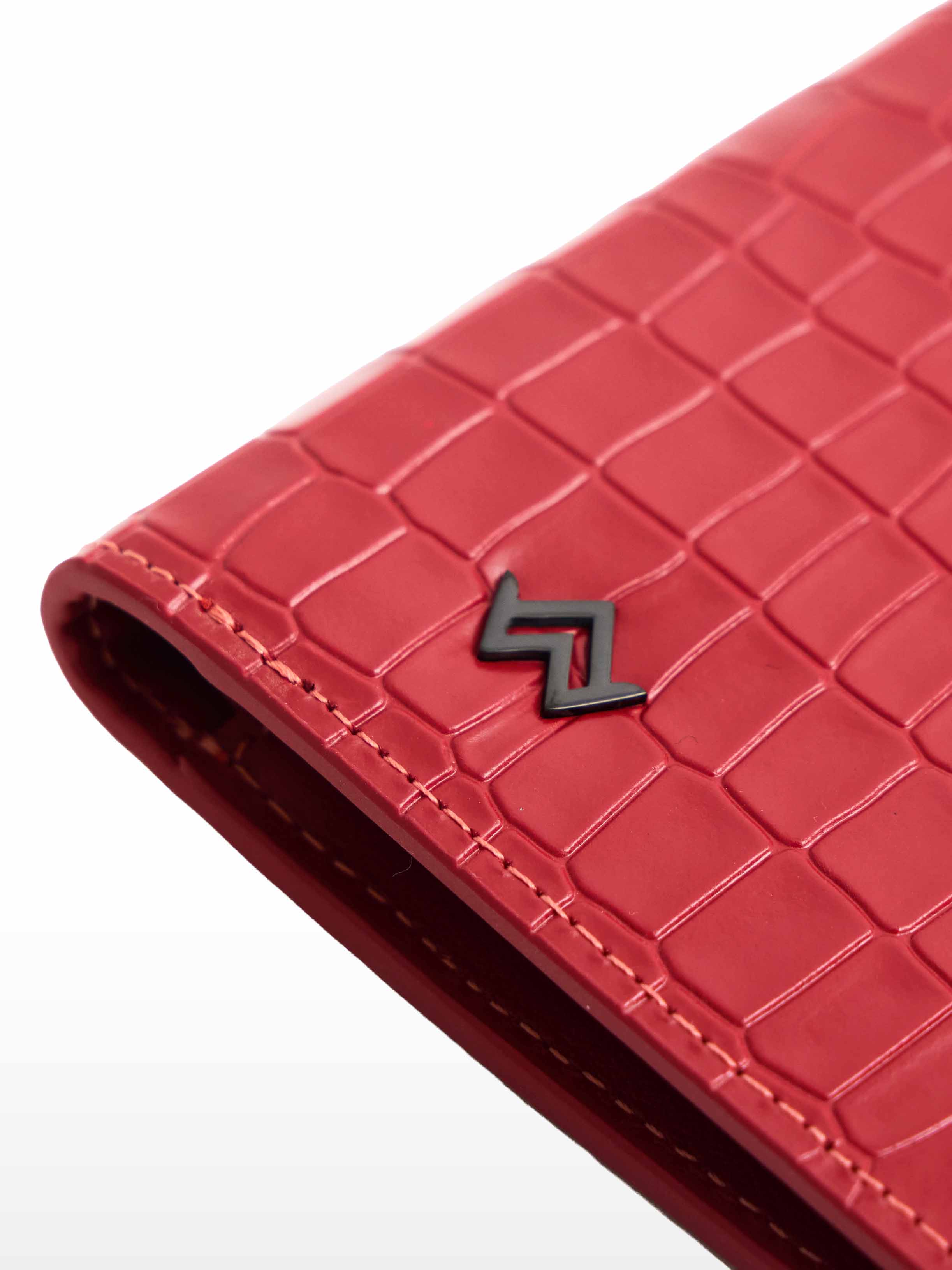 Portefeuille croco rouge - Image 3