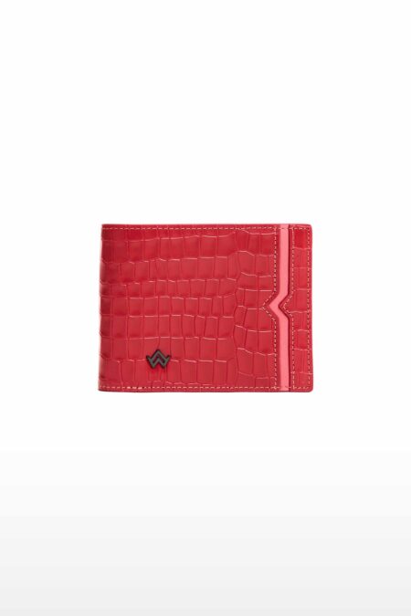 Portefeuille croco rouge