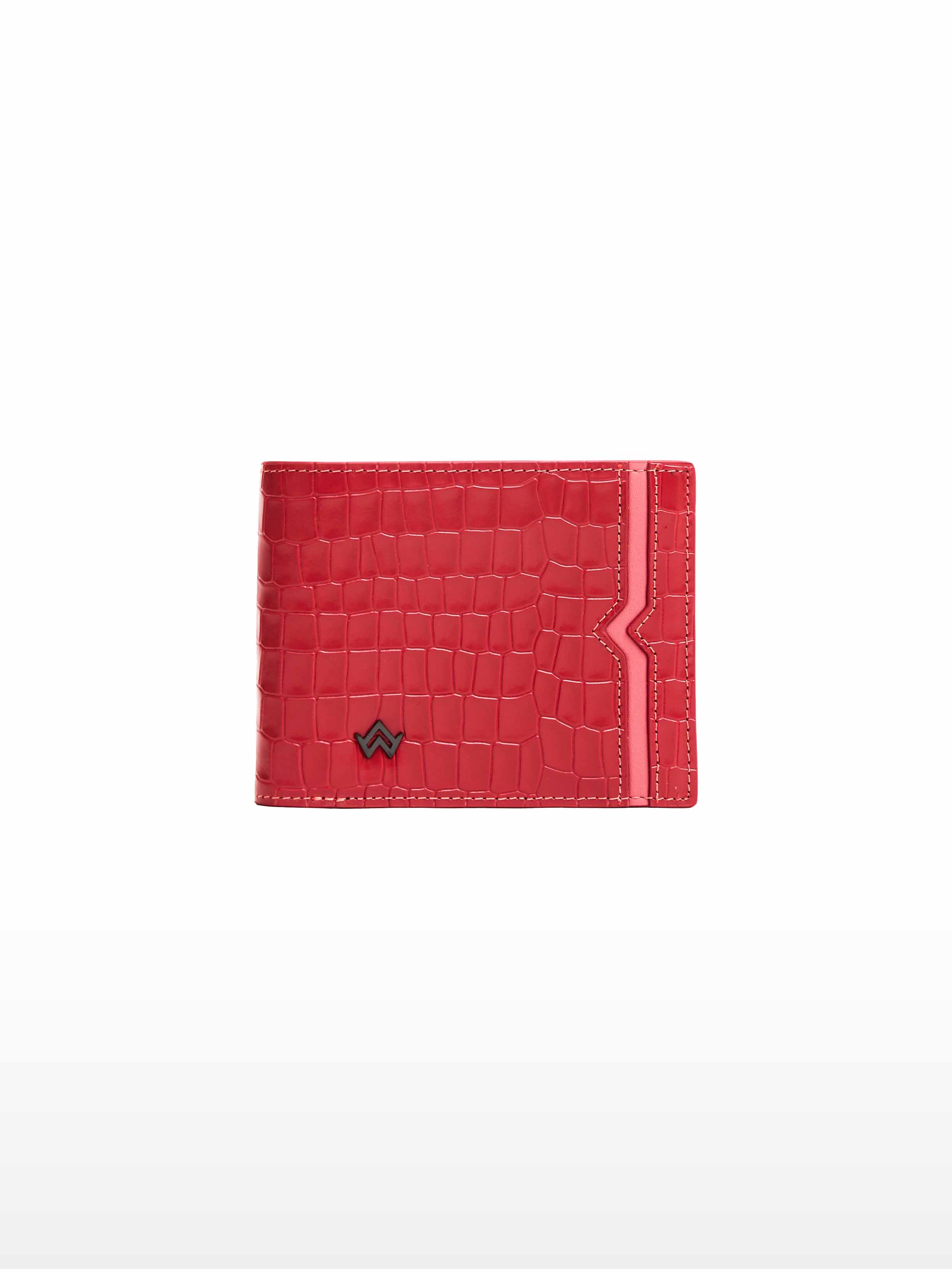 Portefeuille croco rouge